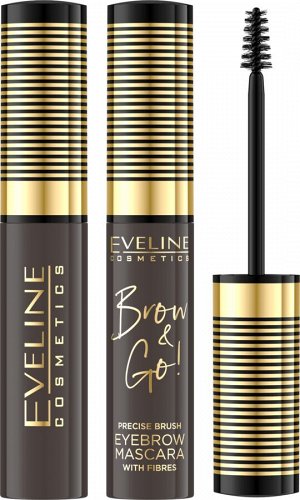 EVELINE BROW&GO! Тушь стойкая д/бровей с микрофиброй 01 MEDIUM BROWN 6мл (*3*30)