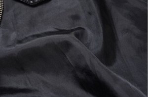 Женская куртка из эко-кожи, на молнии, воротник на кнопке, цвет черный
