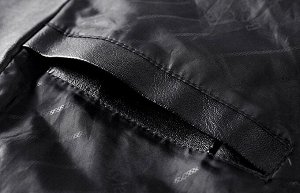 Мужская куртка-пиджак из эко-кожи, на пуговицах, цвет черный
