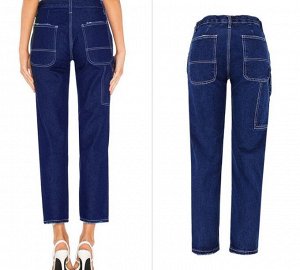 Женские джинсы слим, укороченные, цвет синий