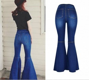 Женские джинсы клеш, цвет синий