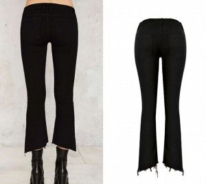 Женские джинсы слим, укороченные, цвет черный