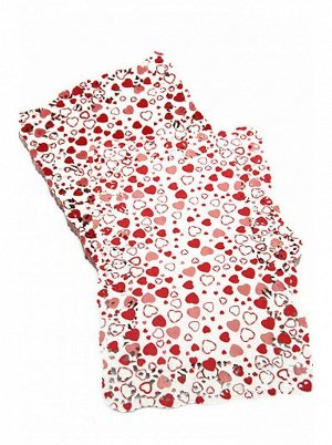 Салфетки ажурные цветные 190/02 19 х 30 см 1/250 прямоугольные красные сердечки