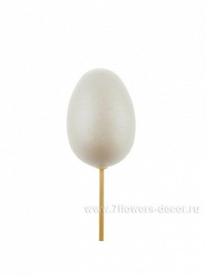 Яйцо пасхальное на вставке 6 х 50 см цвет белый пластик