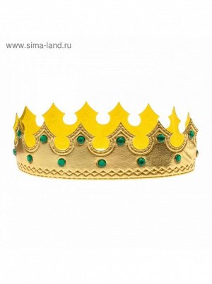 Корона карнавальная Принц цвет золото 55×5см Текстиль