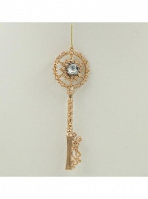 Ключ с глиттером 19 см розовый