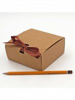 Коробка крафт складная с лентой 12 х 12 х 5 см HS-52-4