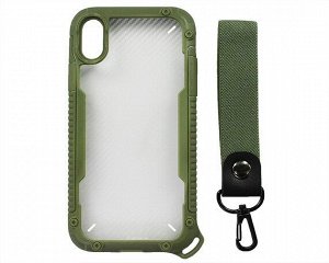 Чехол iPhone XR Armor Carbon (зеленый) (без ремешка)