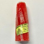 Свечи восковые СРЕТЕНСКИЕ маканые красные №2 (100 шт.) 19*0,6 см