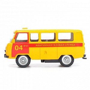 Автоград Машина металлическая «Микроавтобус газовая служба», инерционная, масштаб 1:43