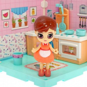 Пластиковый домик для кукол «В гостях у Молли» кухня, с куклой и аксессуарами