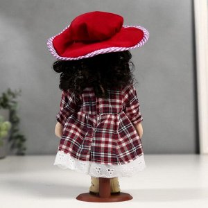 Кукла коллекционная керамика "Малышка Зоя в клетчатом платье"МИКС 20 см