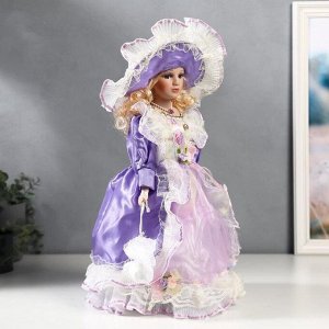 Кукла коллекционная керамика "Мария в сиреневом платье" 40 см