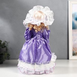 Кукла коллекционная керамика "Мария в сиреневом платье" 40 см