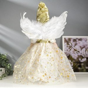 Кукла коллекционная керамика "Малыша Ангел в белом платье с звездами" 40 см