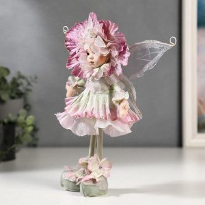 Кукла коллекционная керамика "Малышка-цветочек, сиренево-зелёный наряд" 30 см