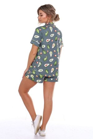Лиза Пижама зелёная с шортами &quot;Авокадо&quot;
