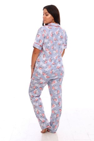 Пижама с коротким рукавом "Фламинго" (М-683)