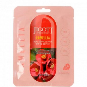 Тканевая маска с экстрактом камелии JIGOTT CAMELLIA REAL AMPOULE MASK