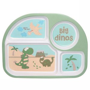 Набор детской посуды из бамбука 5 предметов "Забавные динозаврики"