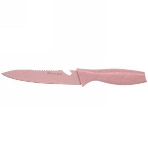 Набор ножей "DrowCook" 7предметов (3ножа+ножницы+овощечистка+доска+подставка) розовый