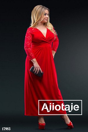 Ajiotaje Платье в пол красного цвета с вырезом на запах