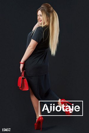 Ajiotaje Платье черного цвета с коротким рукавом