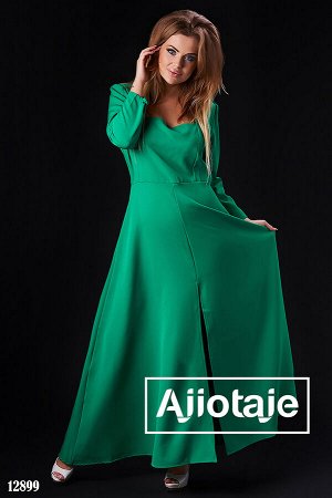 Элегантное платье в пол зеленого цвета