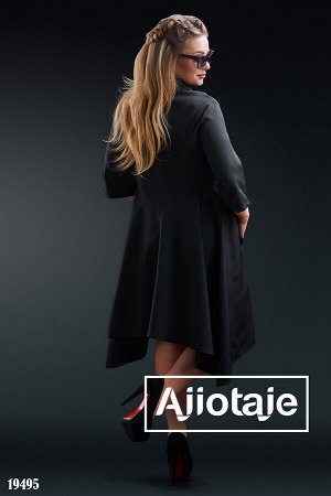 Ajiotaje Черное Платье рубашка А-силуэта