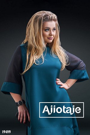 Ajiotaje Платье мини бутылочного цвета с кружевом