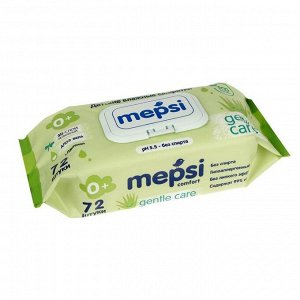 Влажные салфетки Mepsi, с экстрактом алоэ вера и зелёного чая, детские 72 шт.