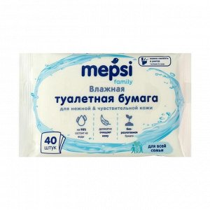 Влажная туалетная бумага MEPSI Family, 40 шт