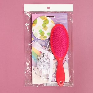 Подарочный набор «Единокот-2», 2 предмета: зеркало, массажная расчёска, цвет разноцветный