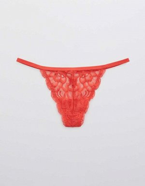 Aerie New Blooms Lace High Cut String Thong Underwear