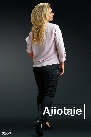 Ajiotaje Брючная двойка с розовой шифоновой блузкой
