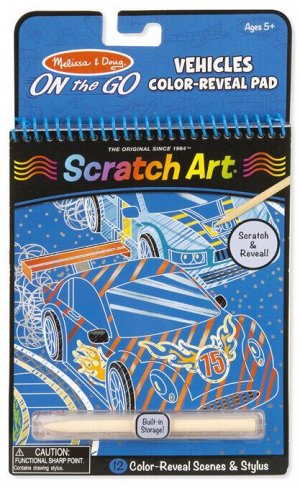 Блокнот для путешествий 'Гравюры: Транспорт', On the Go - Scratch Art, Melissa&Doug [9141]