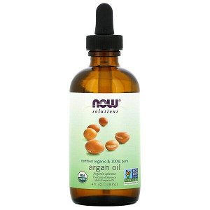 Now Foods, Solutions, сертифицированное на 100% чистое органическое аргановое масло, 118 мл (4 жидк. унции)