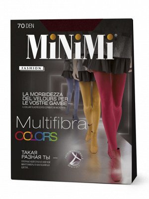 Колготки Плотные колготки тм MiNiMi MULTIFIBRA COLORS 70 den 3D из мягкой микрофибры (нейлон 6.6) в фантазийных цветах, однородные по всей длине, трехмерной эластичности 3D, с комфортным поясом, с гиг