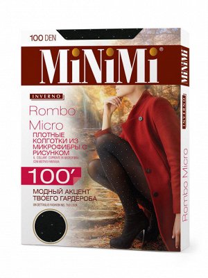 ROMBO MICRO 100 (MINIMI) /1/60/ плотные эластичные колготки из микрофибры с рисунком ромбики