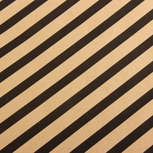 Бумага упаковочная крафт "Полосы черные", 0,7 x 10 м