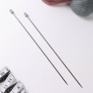 Спицы для вязания, прямые, d = 4,5 мм, 35 см, 2 шт