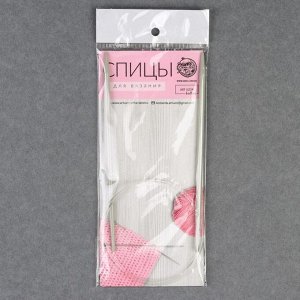 Спицы для вязания, круговые, с тефлоновым покрытием, с пластиковой леской, d = 4,5 мм, 14/80 см