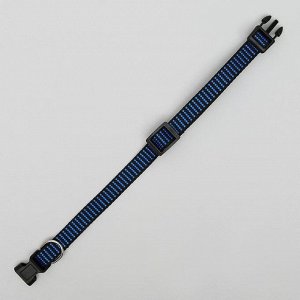 Пижон Ошейник рифленый, 40 х 1,5 см, сине-чёрный