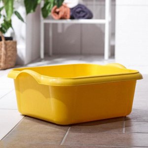 Таз квадратный, 10 л, 37x31x15,5 см, пластик, МИКС