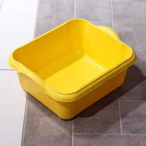 Таз квадратный, 10 л, 37x31x15,5 см, пластик, МИКС