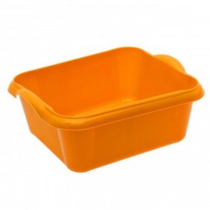 Таз квадратный, 10 л, 37x31x15,5 см, пластик, МИКС