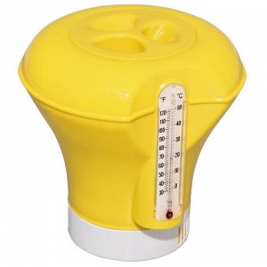 Дозатор плавающий с термометром, 18,5 см, цвета МИКС, 58209