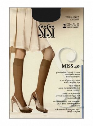 Гольфы Miss 40 (Sisi) (2 пары) /7/ тонкие эластичные гольфы с комфортной резинкой и невидимым мыском