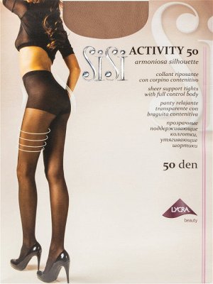 Activity 50 (Sisi) /5/прозрачные поддерживающие колготки утягивающие шортики