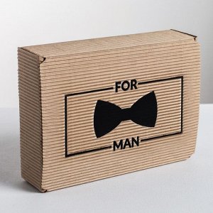 Коробка складная рифлёная For man, 21 ? 15 ? 5 см